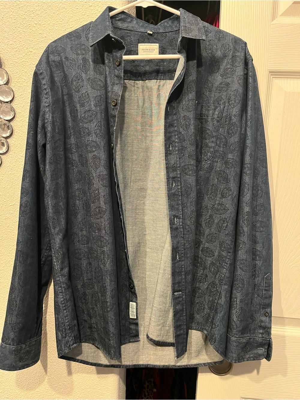 Blue Printed Men's Button-Up